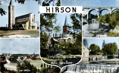 Hirson — Vista panorâmica com igrejas, viaduto e estádio — Edição Moge - Foto-Véritable