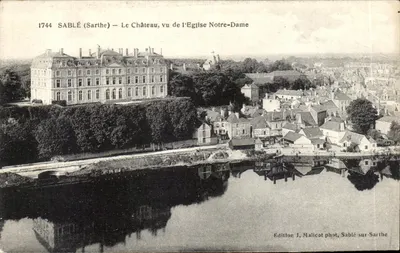 Sablé (Sarthe) — O Castelo, visto da Igreja Nossa Senhora — Edição J. Malicot, Sablé-sur-Sarthe