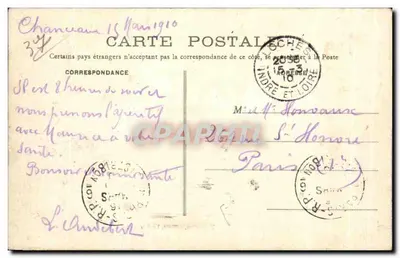 Arredores de Loches — Castelo de Chanceaux — O Parque — T. Bardou, editor, Loches — Verso