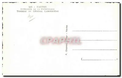 Túmulo do Geral Lamoricière — Catedral de Nantes — F. Chopeau, editor Nantes — Verso