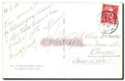 As Agulhas do Diabo — Le Mont-Dore - Sancy — C.A.P. (n°195) — Verso