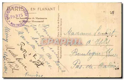 El Sagrado Corazón de Montmartre — vista panorámica — Les Éditions d'Art Véron, París — Reverso