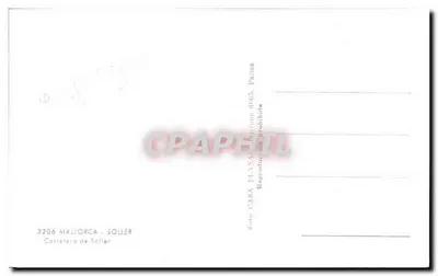Rodovia de Soller — Mallorca — Editor Casa Plana, n° 3206 — Verso