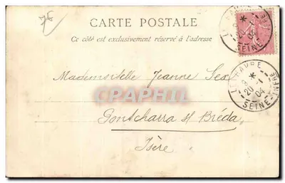 Havre — La Touraine poruszająca się na przystanie — G. Loisel, R. de l'Atlas, nr 61 — Rewers