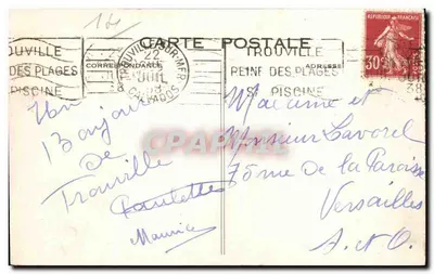 TROUVILLE (A Rainha das Praias) — La Couguer rumo ao Carino — C. M., Le Havre — Verso