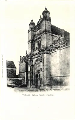 Vétheuil - Igreja, Fachada principal — Fototipia A. Bregér Frères