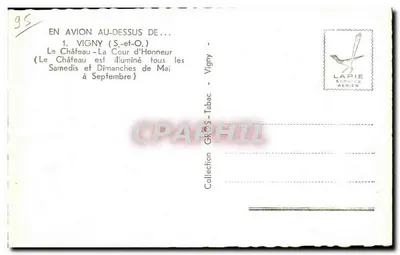 Vigny (S.-et-O.) — O Castelo - A Praça de Honra — Lapie Service Aérien — Verso