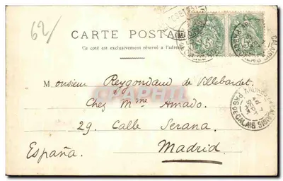 Place d'Armes — Andres (Pas-de-Calais) — U. V., editor Gravelines, n° 62 — Verso