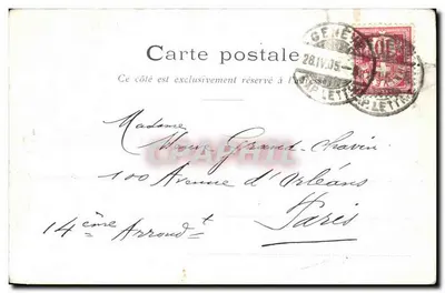 Stara pocztówka Le Bateau Salon Geneve Suisse — Rewers
