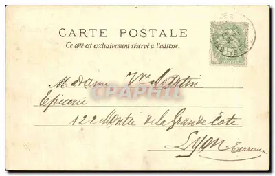 Pássaros em galho florido — Editor: H. & C. VERNES, N° 4377 (França) — Verso