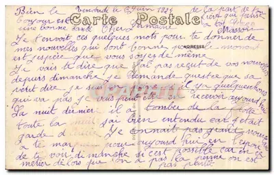 Gans em família — Comemos em família, te esperamos — Carte postale humorística — Verso