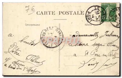 Tarjeta postal antigua Le Havre Capilla de Nuestra Señora de las Olas — Reverso