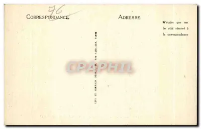 Bilhete postal antigo Rouen Velha Casa das Finanças Praça da Catedral — Verso