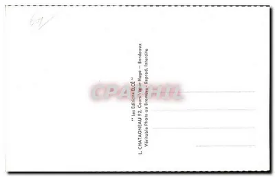 Bilhete postal antigo O Ponte e o Porto de Ciboure — Verso