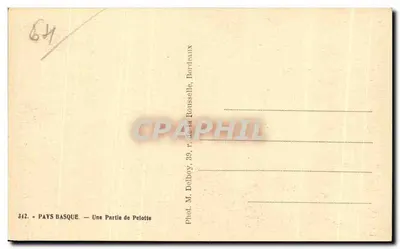Pays Basque — Gra w Pelotfe — Fot. M. Delboy, 29, rue de la Roussette, Bordeaux — Rewers