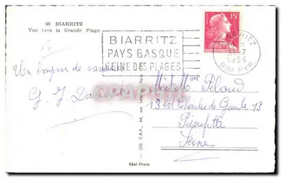 Biarritz — Widok na Dużą Plażę — C.A.P. Réal-Photo — Rewers