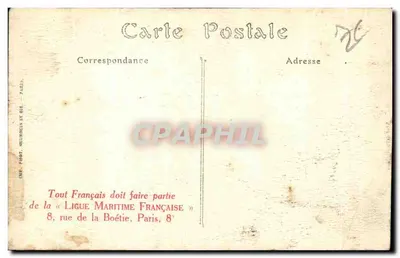 Le Havre — Pałacowiec «France» z Compagnie Générale Transatlantique, przechodzący przez zasuwę — ND. Phot. — Rewers