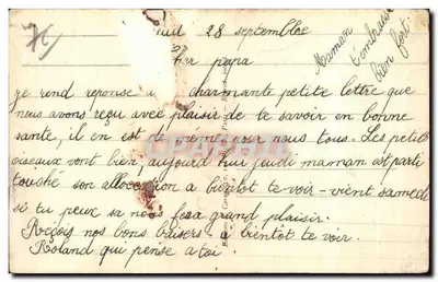 Stara pocztówka Notre Dame D Aliermont Dzielnica drogi St Vaast — Rewers