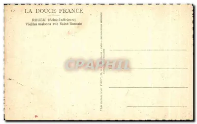 Rouen — Stare domy ulicy Saint-Romain — Wydawnictwo L'Art Yvon — Rewers