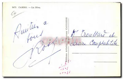 Cambo — La Nive — Ediciones Artísticas Marcel CARRIERE — Reverso