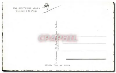 Guethary — Spadek na plażę — L. Chatagnneau, 92, Cours Victor-Hugo - Bordeaux — Rewers