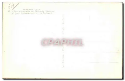 Behobia (B.P.) — Widok z góry na most międzynarodowy i Bidasoa — Tito — Rewers