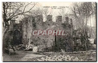 Bilhete postal antigo Gournay en Bray Antiga torre