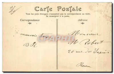 Operária de Rouen (1820) — Velhos trajes normandos — ND Phot — Verso