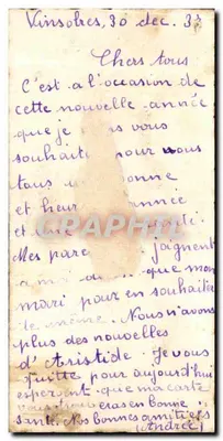 Kocury i pies obok okna — różyczki — Szczęśliwy Nowy Rok — Vinsobres, 30 grudnia 3? — Rewers