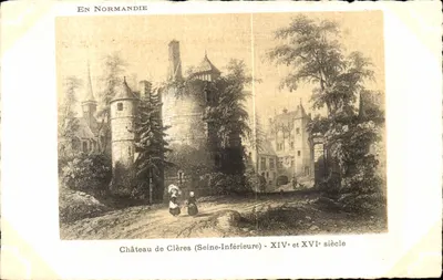 Castelo de Clères (Seine-Inférieure) — XIV e XVI séculos — Edição Artística Supra, Paris