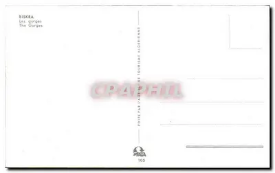 As Gorges de Biskra — Argélia — Editada pela Agência de Turismo Argelina, n°105 — Verso