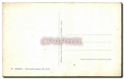 Oran — Nowa droga do Portu — Wydawnictwo Fotograficzne Afryki, ulica Fouillet, Algier — Rewers