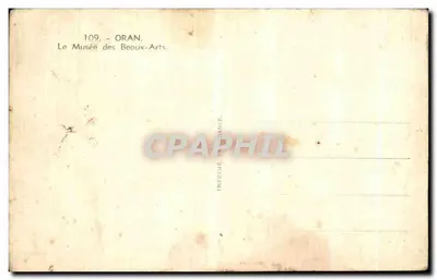 O Museu de Belas Artes — Oran — Impresso na França, n°109 — Verso