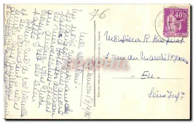 SAINT-VALERY-en-CAUX — A nova dique e a praia — LL. — Edição especial L. Tabac — Verso