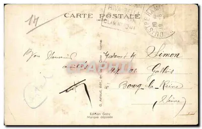 Ouistreham-Riva-Bella (Calvados) — Sortie du vapeur faisant le service du phare — Siby, n°40 — Verso
