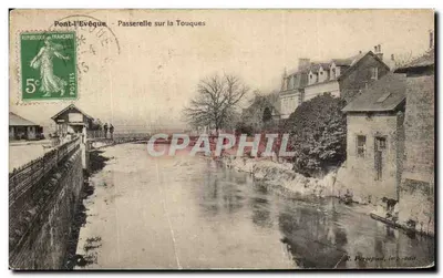 Pont-l'Évêque — Ponte sobre a Touques — R. Percepied, imp.-édit.