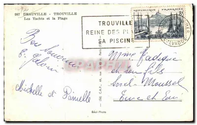 Deauville - Trouville — Les Yachts et la Plage — Réal-Photo — Verso