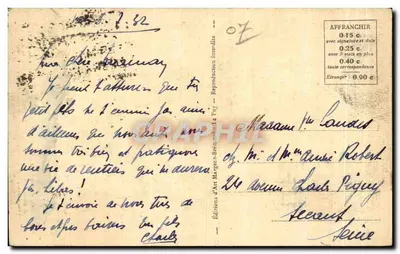 A Cascata do Ray Pic — Ardèche — Éditions d'Art Marguerit-Brennand, n°1617 — Verso