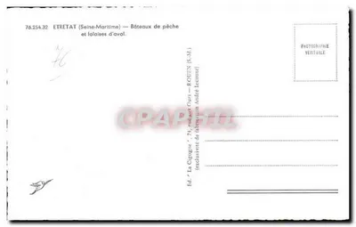 Etretat — Bateaux de pêche et falaises d'aval — Ed. 'La Cigogne' (exclusivité de Rouen) n°76.254.32 — Rewers