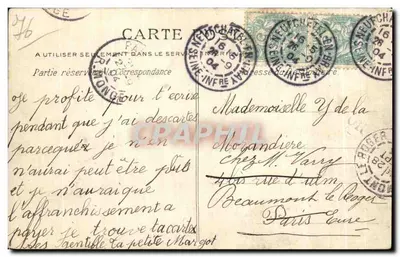 Mesnières (Seine-Inférieure) — Galeria dos Cervos no Castelo — Editor não identificado, n°5 — Verso