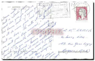Place de l'Hôtel de Ville w Auxonne — widok z pojazdami wojskowymi — wydawca nieznany — Rewers