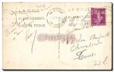 Vue de Penbron — Golf 18 trous — éditeur Lib. Lib. Parisiens, 26, rue de la Grange aux Belles — Rückseite