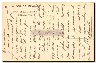 O Hotel de Ville de Nantes — Nantes (Loire-Inférieure) — Les Éditions d'Art YVON, n°13 — Verso