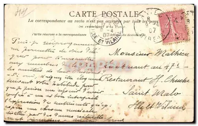 NANTES — Estátua do Coronel de Villebois-Mareuil — Héliotypie Dugas et Cie, Nantes — Verso