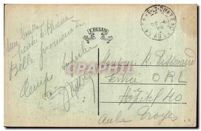 Bilhete postal antigo Brienne-le-Château (Aube) — A Estátua de Napoleão — Edit. A. Hercouët — Verso