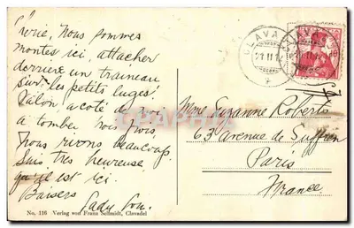 Clavadel — snowy panoramic view — Verlag von Franz Schmidt, n° 116 — Back