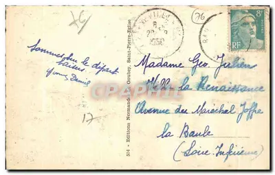 Coiffe et Costume du HAVRE — femme en coiffe traditionnelle tenant un panier — éditeur LA NORMANDIE PITTORÉSQUE — Verso