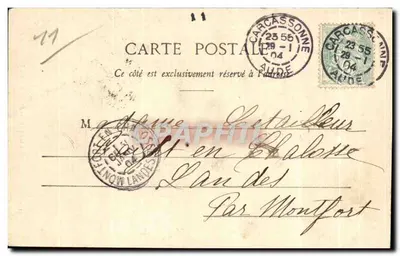 Carcassonne — De Platanen van de Boulevard de la Préfecture — Lib. P. Abadie, 36, Rue de la Gare. Cl. F. Cluzon — Achterkant