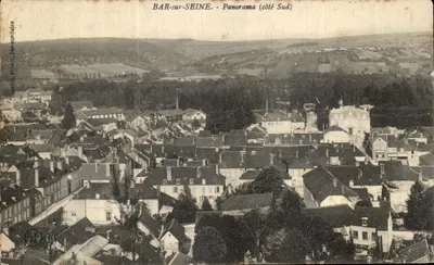 BAR-sur-SEINE - Panorama (lado Sul) — editor Sémoir & Adolphe, Bar-sur-Seine, número de série visível