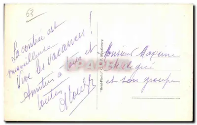 Campo militar da Fontaine du Berger e o puy de Dôme — Cliché Plazanet, n°182 — Verso